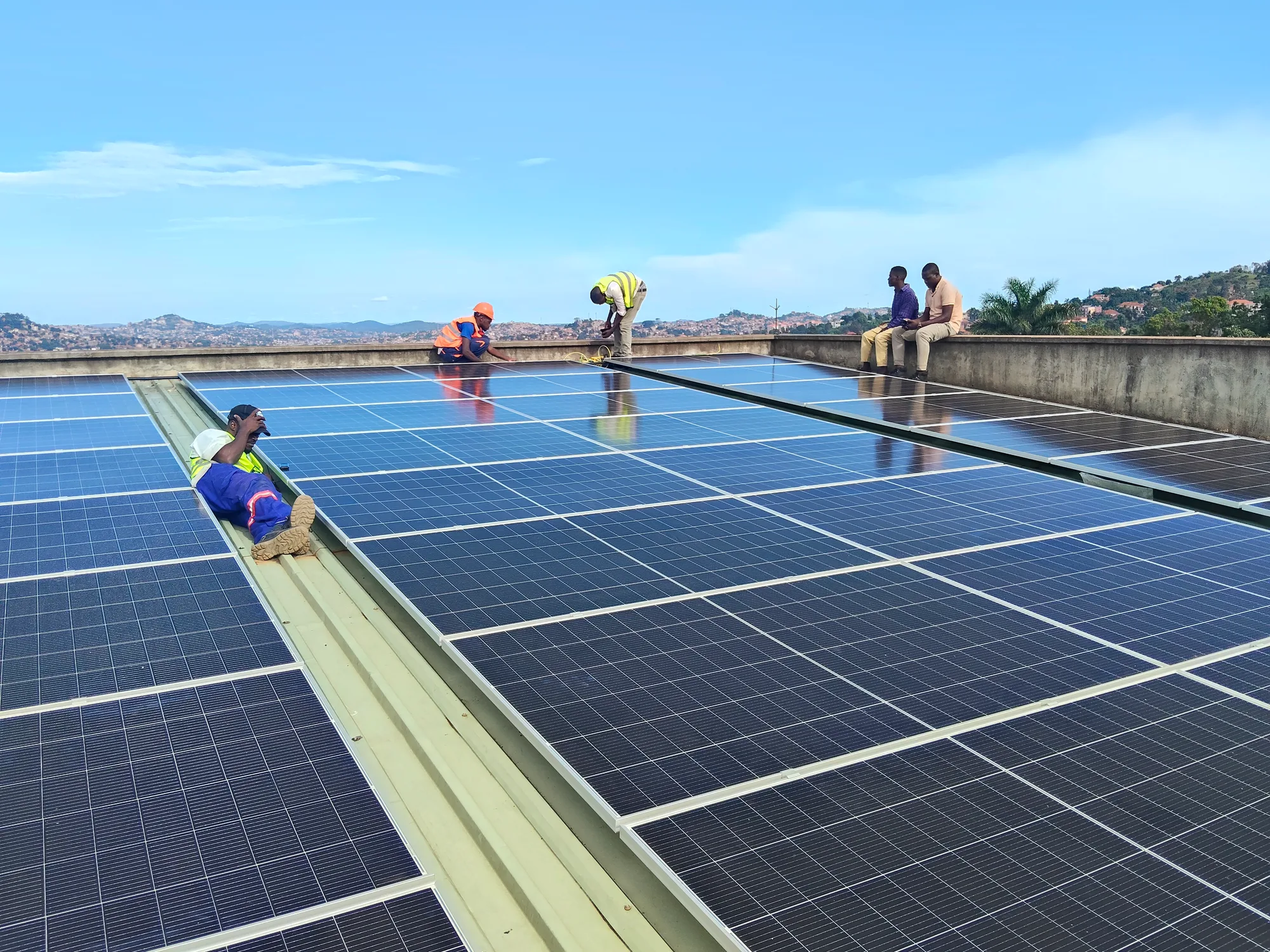 Solar installation at the Total Bunamwaya retail and restaurant complex in Kampala, Uganda